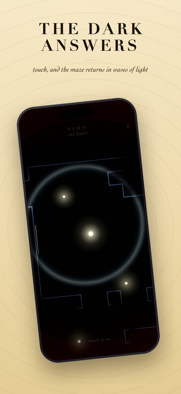 The dark answers: touch, and the maze returns in waves of light